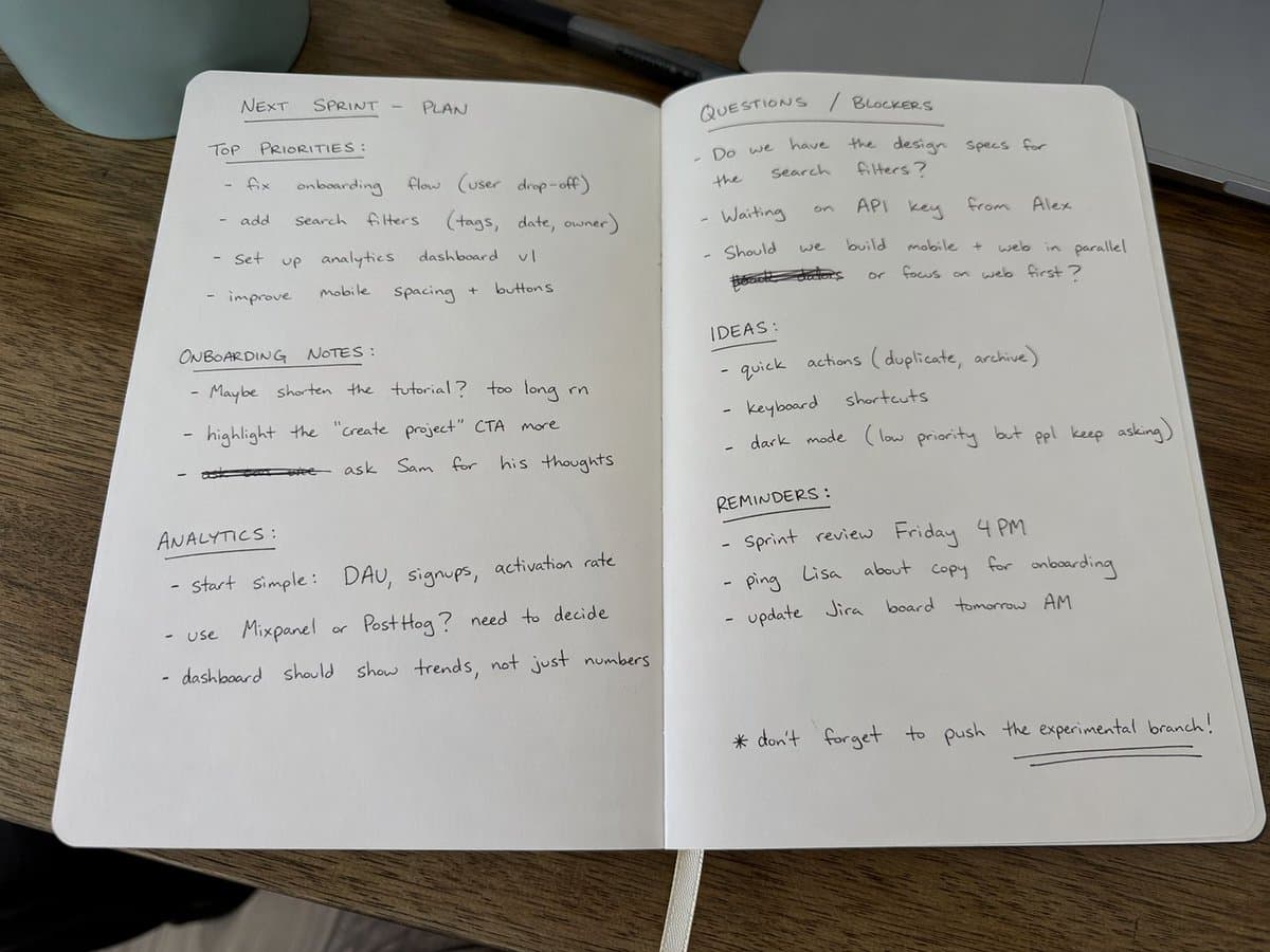 Handwritten notebook realism
